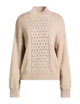 Rollkragenpullover Damen Beige L,M,S Damen - Kaos - FashionsVida