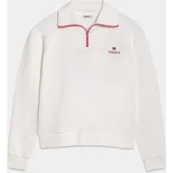 Sudadera de mujer media cremallera y cuello polo