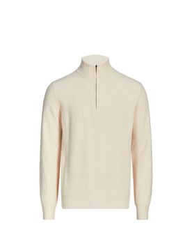 Pull côtelé à col zippé