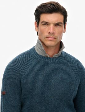 Superdry Herren Grober Raglan-pullover Navy - Größe: XL