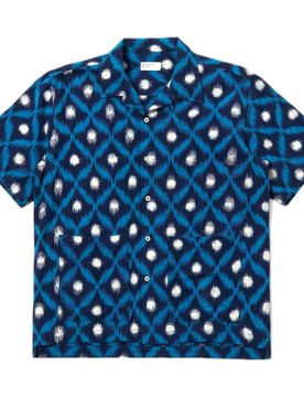 Camicia deck shirt diamond ikat - indigo
