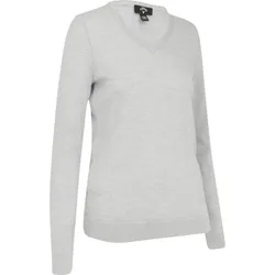 Merino Pullover V-Neck, grau/silber xs