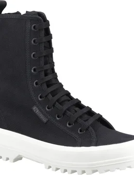 Alpina High Cotton Blend Womens Black Boots - Size Uk 7 - Superga - FashionsVida