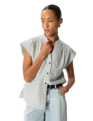Seersucker Stripe Shirt White Mix female