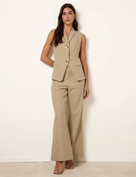 Tailored Two-Piece Set - XL / STONE - female - Blue Vanilla - FashionsVida