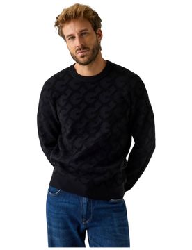 Pullover nero logo jacquard a sbalzo JOHN M5BR19 Z0470 JBLK