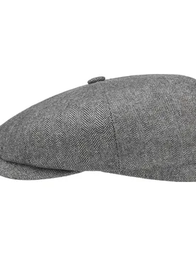 Hatteras Cashmere Silk Flat Cap by - grey - Herren - Size: 62 cm - Stetson - FashionsVida