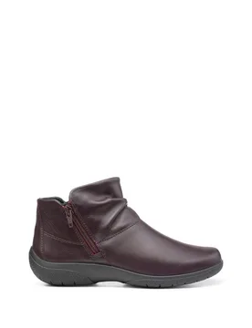 Women's Wide Fit 'Murmur' Ankle Boots in Wine Size: 9 - Wine - Size: 9 - Hotter - FashionsVida