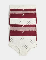 Pack Cotton Rich Star Stripe Shorts (5-16 Yrs) Burgundy Mix female