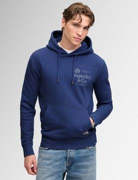 Superdry Herren 1954 Company Hoodie mit Lockerer Passform Blue - Größe: M