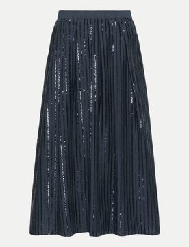 Paillettenbestickter Baumwollrock WKDFIORDI Blau XL