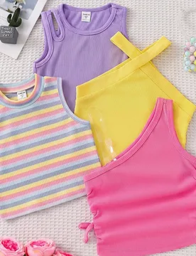Piezas Tops y camisetas de tirantes para niñas jóvenes - Shein - FashionsVida