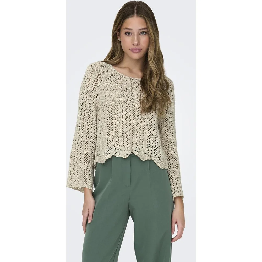 Camiseta crochet de mujer manga larga - Only - FashionsVida
