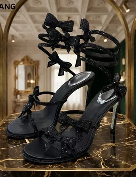 Sexy High Heels Sandals Women Summer Stiletto Open Toe Crystal Butterfly Knot Ankle Strap Party Dress Shoes GMKANG - Aliexpress - FashionsVida