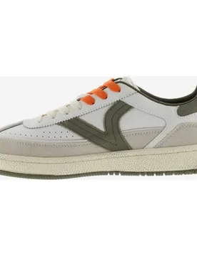 Zapatillas deportivas de hombre de piel con piezas de color - Victoria - FashionsVida