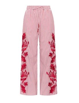 PANTALONE RIGATO Donna CON RICAMO