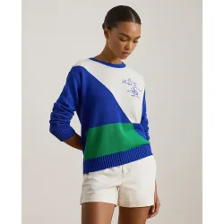 Jersey de mujer de algodón con cuello redondo
