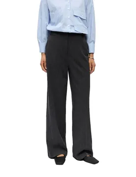 Pantaloni A Vita Alta Kammy Black / Detail Melange 40