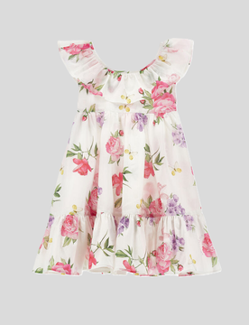 Abito floreale bambina bianco