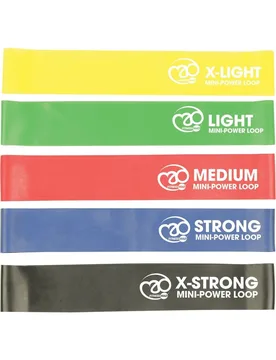 Pack of 5 Mini Power Resistance Band Set - - Size: ONESIZE - Fitness Mad - FashionsVida