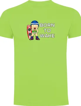 T-shirt à Manches Courtes Born To Wake Light Green L