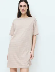Cotton Modal Striped Nightie Neutral female