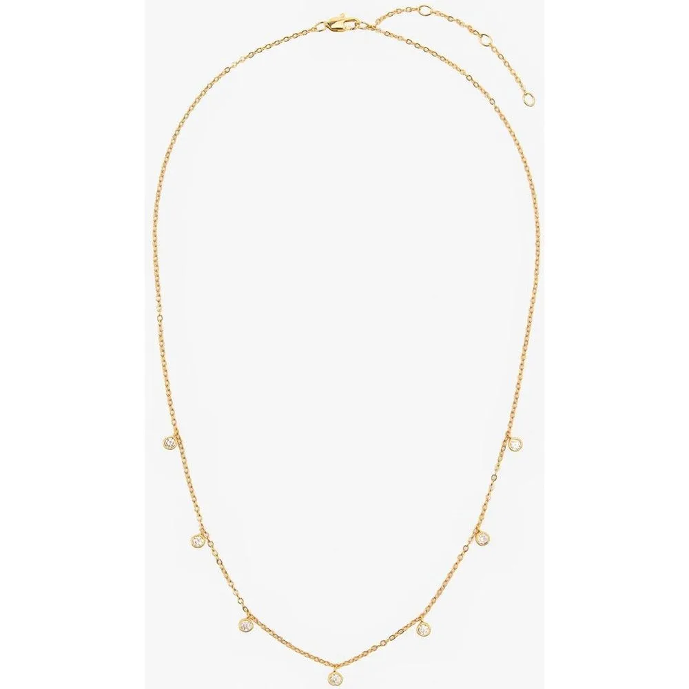 Collar corto bañado en oro de 18 k con circonitas - Parfois - FashionsVida
