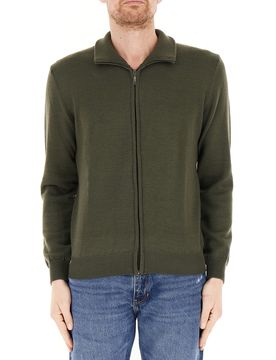 Cardigan con zip VERDE OLIVA L