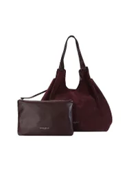 Ledertasche - Hobo Bag DUA SUEDE L dunkelrot damen