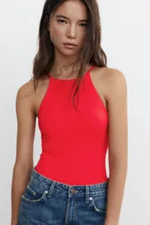 Halter Strappy Bodysuit (Size: )