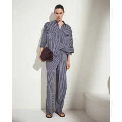 Pantalón de mujer ancho de rayas collection