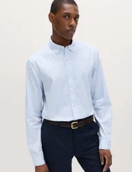 Regular Fit Pure Cotton Striped Shirt Blue Mix male