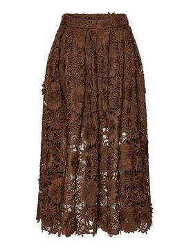 Gonna midi con pizzo floreale