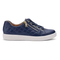 Wide Fit 'Wonder' Quilted Trainers - Dark Navy - Size: 9