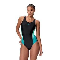 Colorblock Splice 2.0 Swimsuit Anthracite / Mayan Blue UK 38 Women