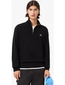 Jersey de hombre de cuello alto de lana cardada con cremallera - Lacoste - FashionsVida