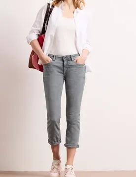 Low Waist Slim Leg Jeans im Casual Fit female Grau