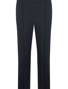 Stretch Crop Pants with High-Waist Slim Straight Fit