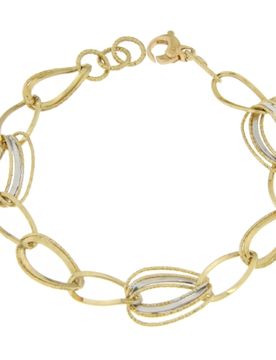 Bracciale Donna Oro Giallo Bianco GL100629