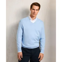 Jersey de hombre liso cuello pico