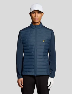Men's Golf Hybrid Quilted Jacket in Blue - Lyle & Scott - FashionsVida