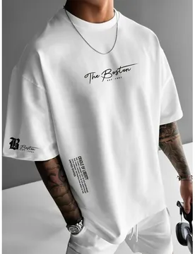 Men's Summer 100% Cotton Fashionable Casual Sports Loose Boston City Slogan Printed Round Neck Short Sleeved T-shirt Top - Aliexpress - FashionsVida