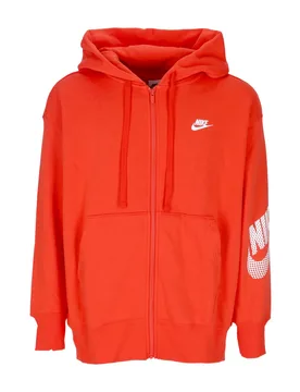 Felpa Cappuccio Zip Donna Sportswear Dnc Fleece Full-zip Hoodie Picante Red - Nike - FashionsVida
