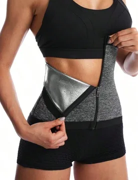 Ropa interior moldeadora ajustable para mujeres, con efecto de sauna de iones de plata para promover la sudoración y adelgazar la cintura - Shein - FashionsVida