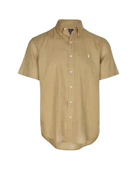 Camicia di lino marrone chiaro M - Ralph Lauren - FashionsVida