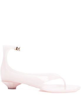 Chloé Elegant Mini Transparent Buckle Sandals with Stacked Heel - 2.5 cm