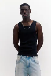 Pull&Bear Ribbed Tank Top (Size: )