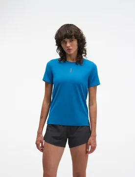 Women's EveryRun Short Sleeve Top in Night Glow Blue, Size Small - HOKA - FashionsVida