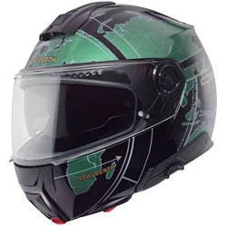 Casco Moto Modulare P/J C5 GLOBE Verde taglia 2XL