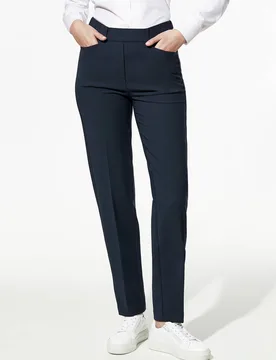 Koffer-Schlupfhose, Regular Fit#normale Größen#Kurzgrößen, Farbe Blau, 23, knitterunempfindlich bequemer Bund Damen - Walbusch - FashionsVida